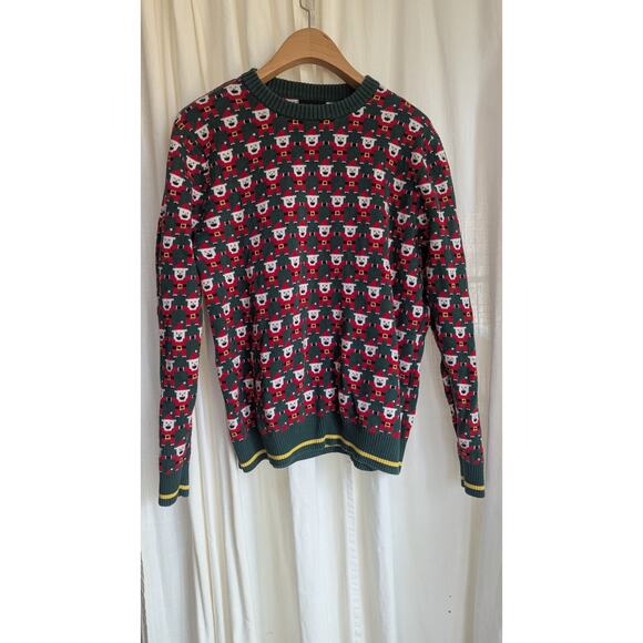 Alex Stevens Retro Santa Ugly Christmas Sweater Size Large Grandma Sweater - Picture 1 of 6